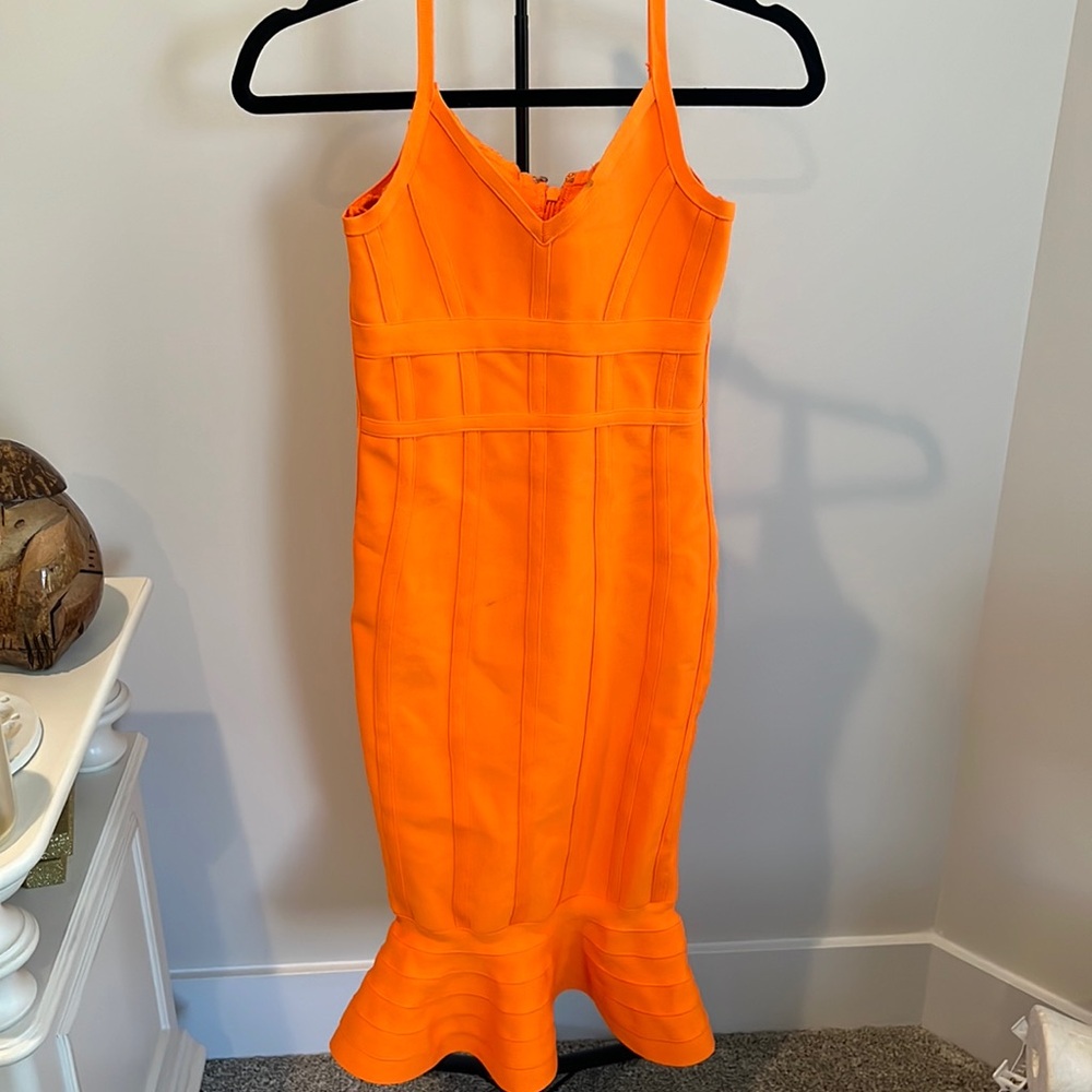 Orange maxi dress bodycon